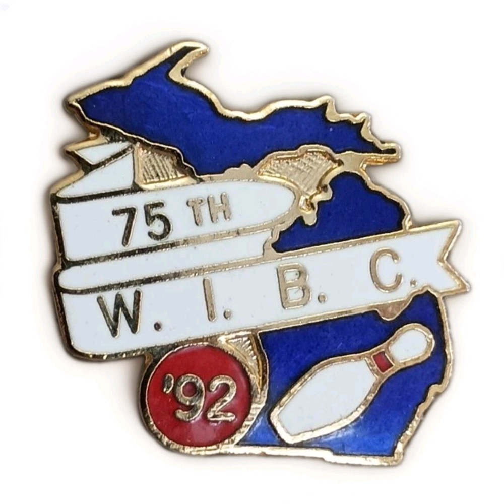Vintage 1992 WIBC 75th Michigan Women's International Bowling Congress Lapel Pin
